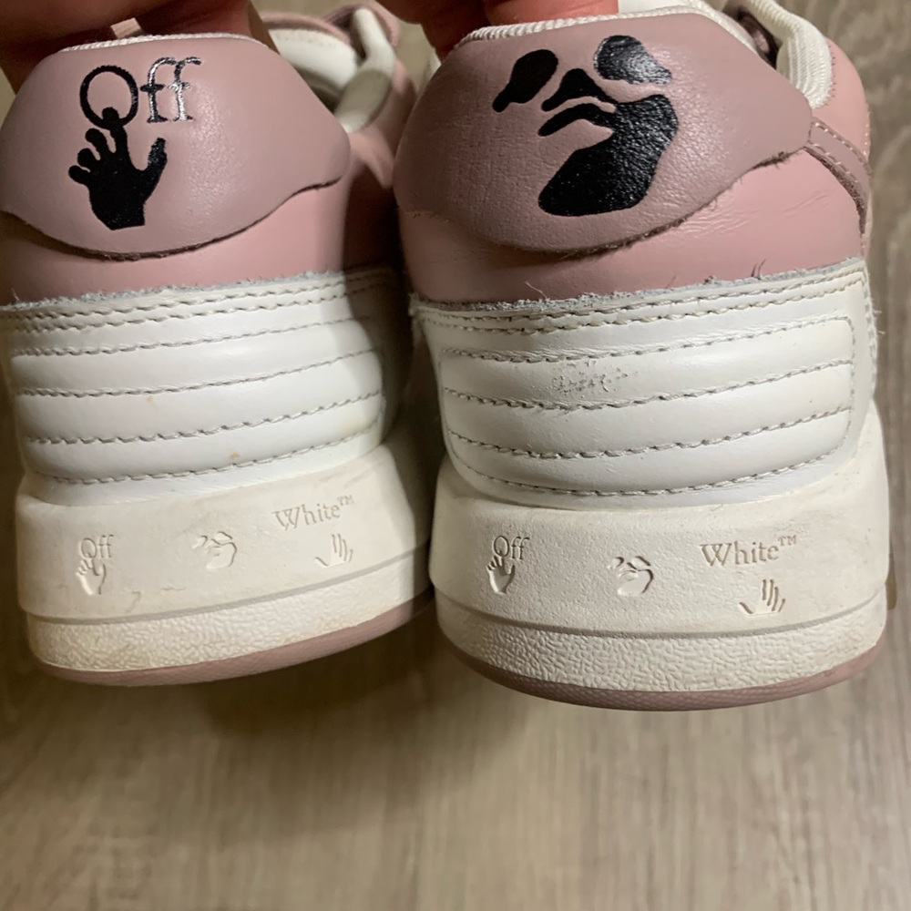 Off-White Women's Sneakers - White and Pink - Picture 5 of 7